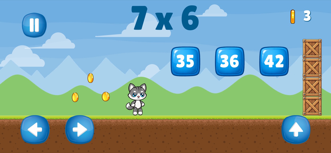 El gato salta hacia una respuesta en Tablas Multiplicar