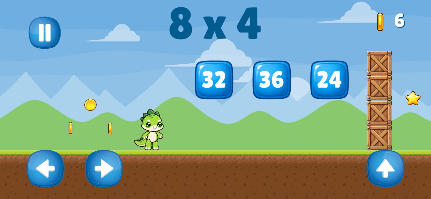 El dinosaurio de Tablas Multiplicar en una partida